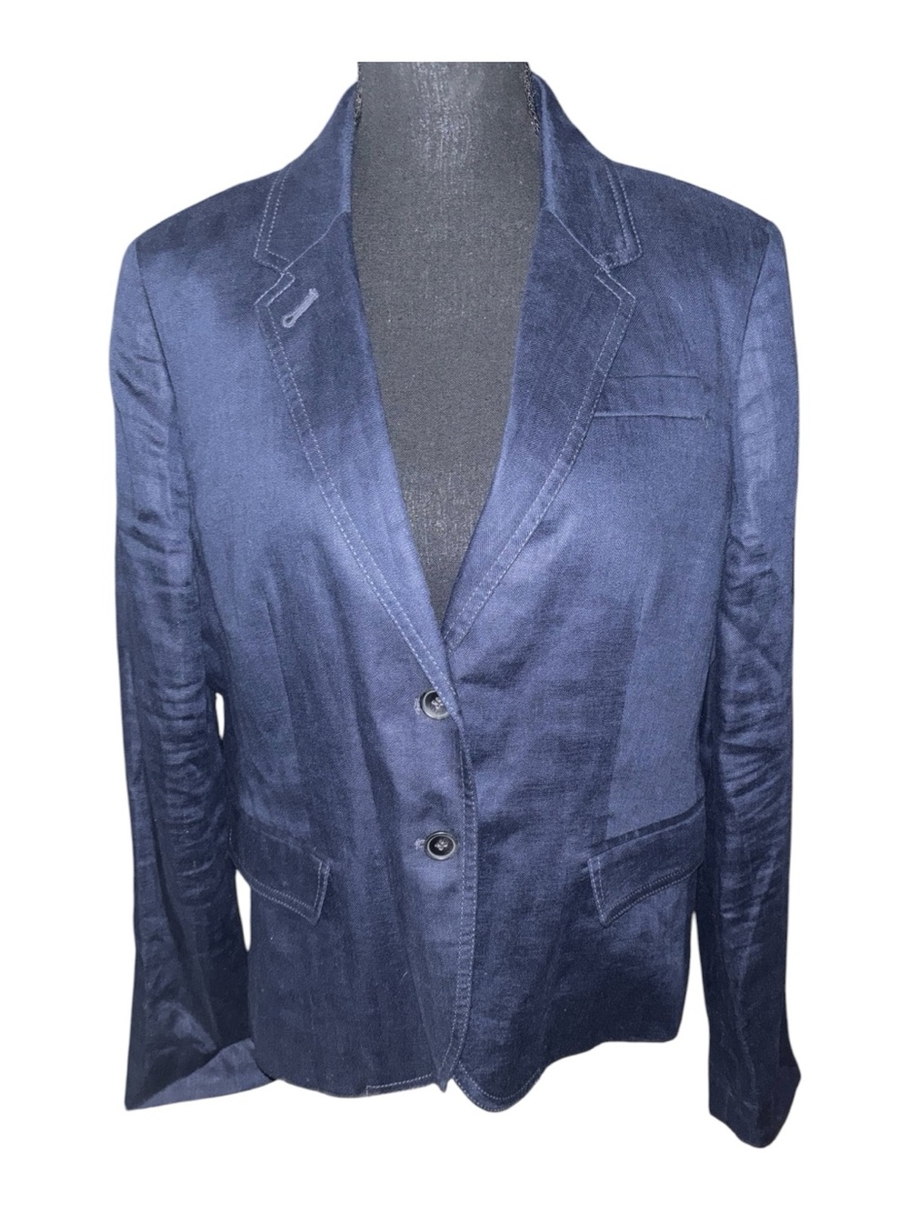 J Crew Navy Blue 100% Linen Blazer